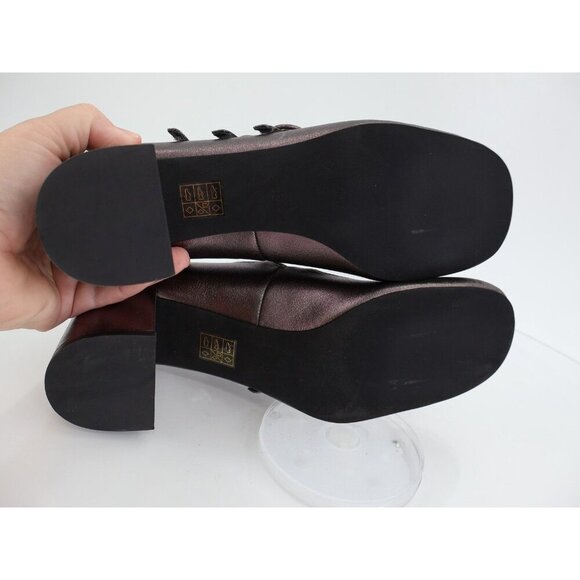 Jeffrey Campbell Tierz Mary Jane Pump Size 10 Pewter Iridescent Strappy Block - Picture 8 of 12